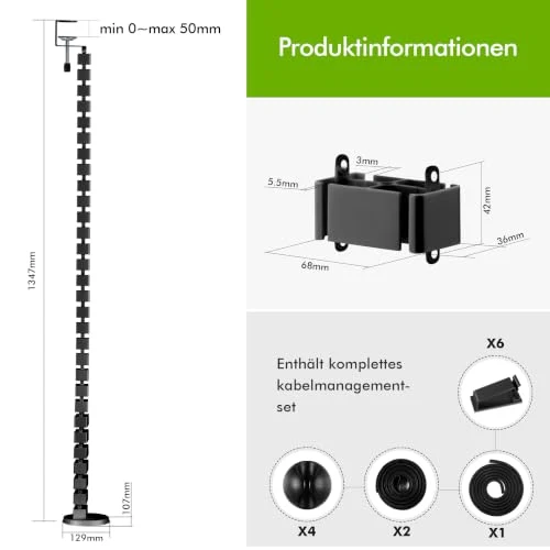 Mimoke Kabelorganisation · Clamp Montage · Schwarz