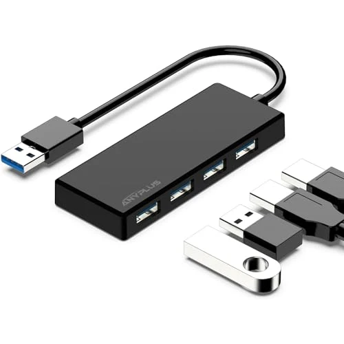 USB Hub 3.0, 4 Port USB-Hubs, tragbarer USB Splitter Mini USB Verteiler für Desktop, Laptop, Xbox, Flash Drive, HDD, Konsole, Drucker, PC, Tastaturen, HP, Dell