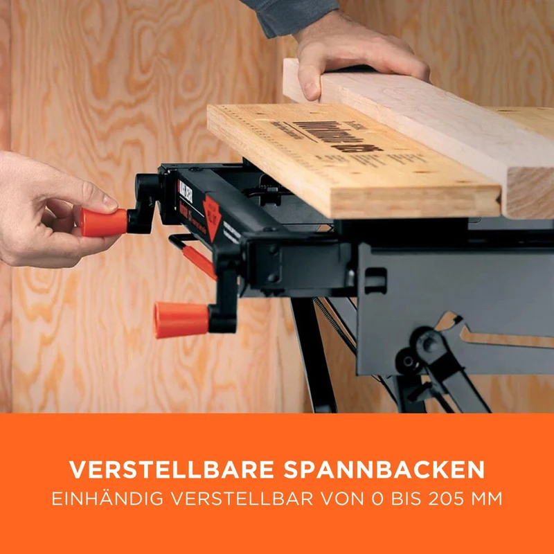 BLACK+DECKER Workmate 825 Werkbank mit Zwei Arbeitshöhen, WM825-XJ