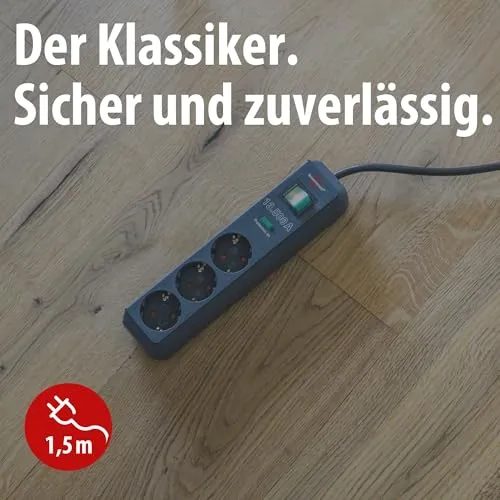 Brennenstuhl Eco-Line Steckdosenleiste 3-Fach mit Überspannungsschutz