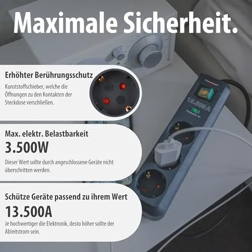 Brennenstuhl Eco-Line Steckdosenleiste 3-Fach mit Überspannungsschutz