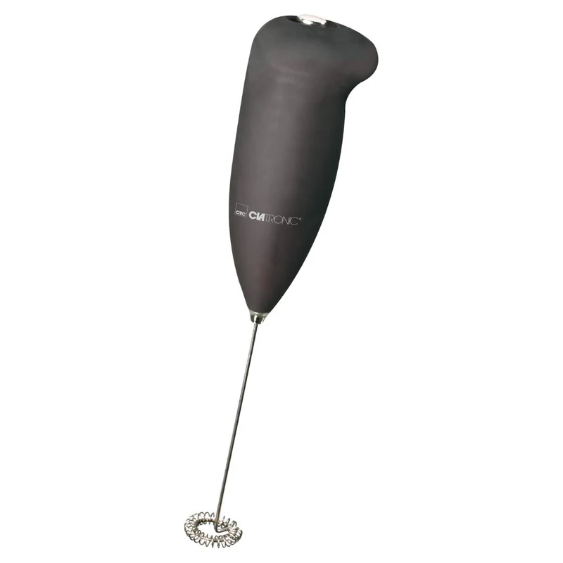 Clatronic® elektrischer Milchaufschäumer | Mixer | Milchschaum in Sekundenschnelle | Milchaufschäumer | Soft - Touch - Gehäuse | Stab | mit Edelstahl - Schaumschläger | MS 3089 schwarz