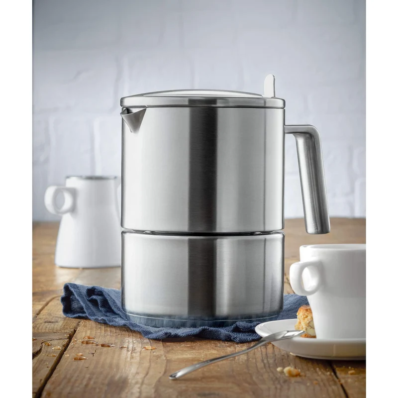WMF Kult Espressokocher 300ml, Espressomaschine für 6 Tassen, Cromargan Edelstahl mattiert, Induktion, spülmaschinengeeignet