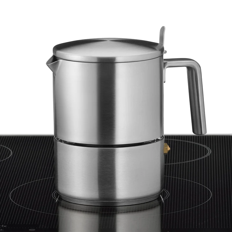 WMF Kult Espressokocher 300ml, Espressomaschine für 6 Tassen, Cromargan Edelstahl mattiert, Induktion, spülmaschinengeeignet