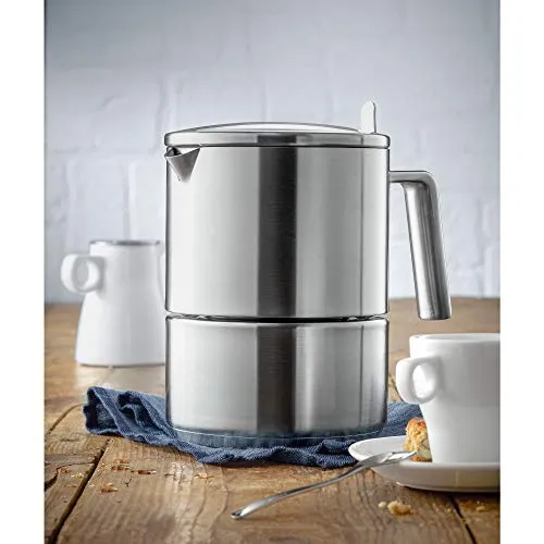 WMF Kult Espressokocher 300ml, Espressomaschine für 6 Tassen, Cromargan Edelstahl mattiert, Induktion, spülmaschinengeeignet