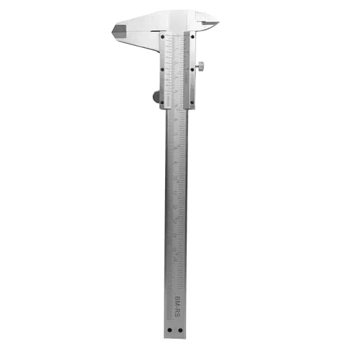Brüder Mannesmann Messschieber 150 mm Edelstahl, Präzisions-Messwerkzeug mit Feststellrad, 0,05 mm Nonius, rostfrei, für Innen-, Außen- und Tiefenmessung, mit Aufbewahrungskassette | M 825-150