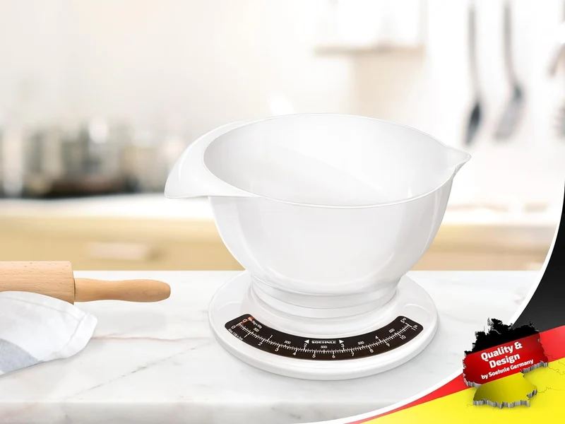 Soehnle Analoge Küchenwaage Culina Pro, mit 2,5l Rührschüssel, weiß/schwarz