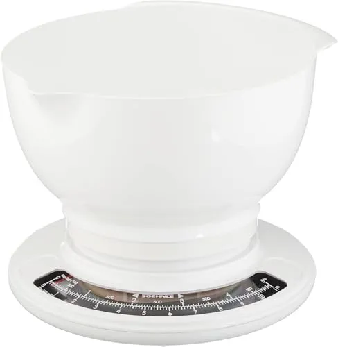 Soehnle Analoge Küchenwaage Culina Pro, mit 2,5l Rührschüssel, weiß/schwarz