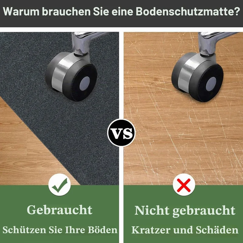 Bodenschutzmatte für Hartböden 120 x 160 cm Schreibtischstuhl Unterlage | Bodenschutzmatten Gaming | Computerstuhl Teppiche | Teppich Bürostuhl matten für Laminat | Parkett | Kratzfest rutschfest