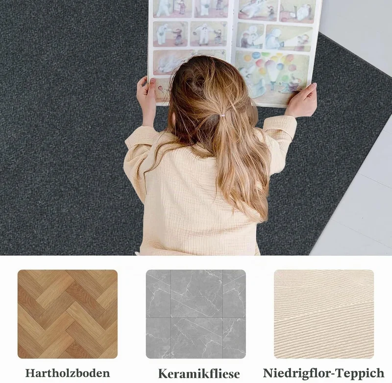 Bodenschutzmatte für Hartböden 120 x 160 cm Schreibtischstuhl Unterlage | Bodenschutzmatten Gaming | Computerstuhl Teppiche | Teppich Bürostuhl matten für Laminat | Parkett | Kratzfest rutschfest