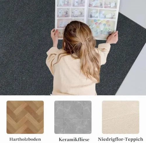 Bodenschutzmatte für Hartböden 120 x 160 cm Schreibtischstuhl Unterlage | Bodenschutzmatten Gaming | Computerstuhl Teppiche | Teppich Bürostuhl matten für Laminat | Parkett | Kratzfest rutschfest