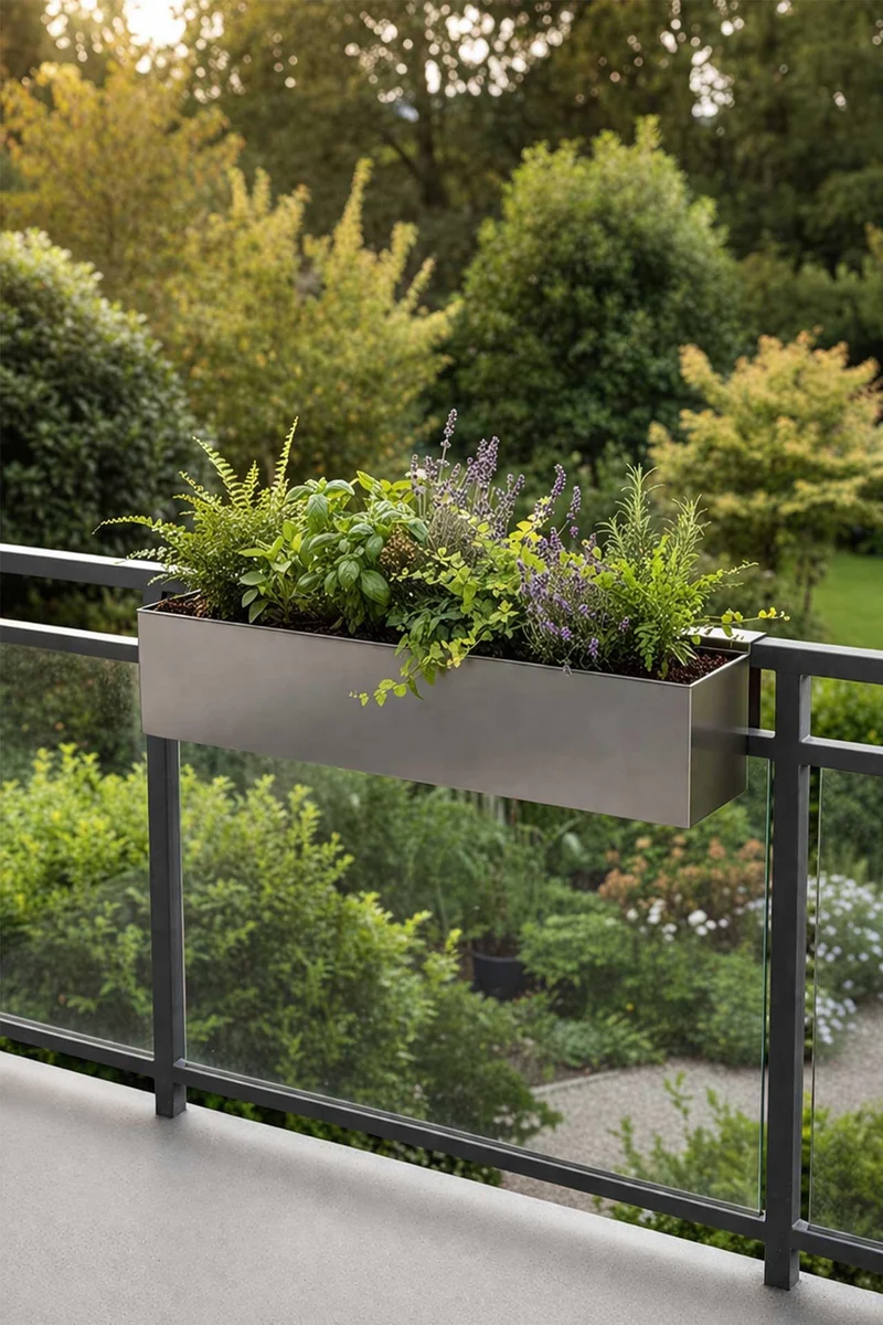 VIVANNO Blumenkasten V2A Edelstahl Binox - Balkonkasten Rostfrei 80 cm
