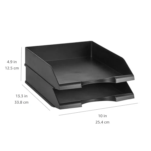 Amazon Basics Briefablage · 33,8L x 25,4B x 6,4H cm · Schwarz