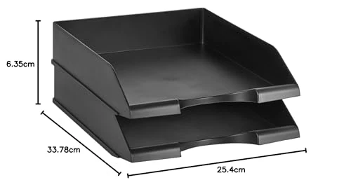 Amazon Basics Briefablage · 33,8L x 25,4B x 6,4H cm · Schwarz