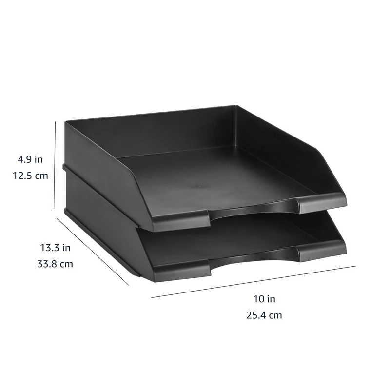 Amazon Basics Briefablage · 33,8L x 25,4B x 6,4H cm · Schwarz