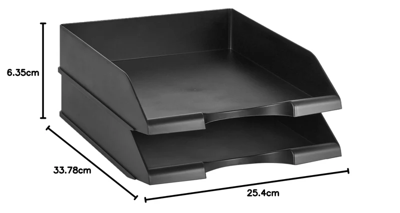 Amazon Basics Briefablage · 33,8L x 25,4B x 6,4H cm · Schwarz