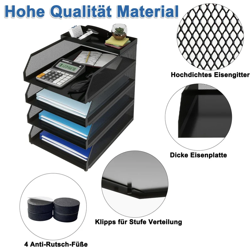 PUNCIA Briefablage · 25L x 32B x 31H cm · Schwarz