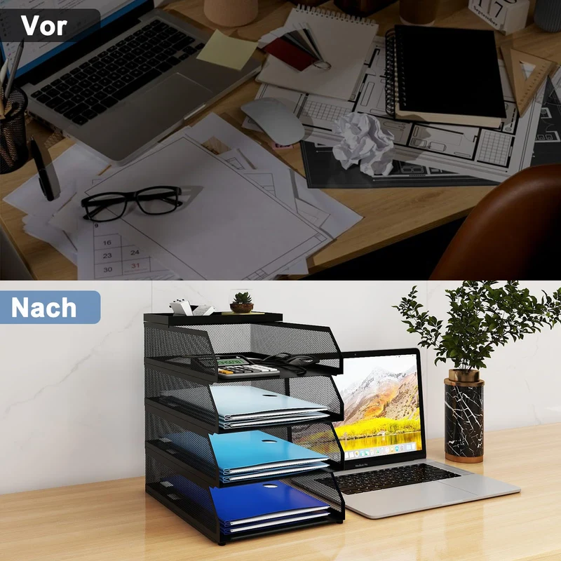 PUNCIA Briefablage · 25L x 32B x 31H cm · Schwarz