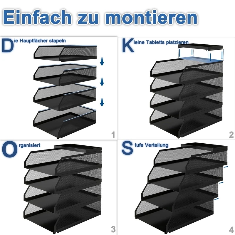 PUNCIA Briefablage · 25L x 32B x 31H cm · Schwarz