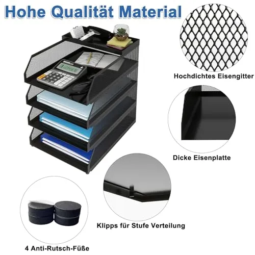 PUNCIA Briefablage · 25L x 32B x 31H cm · Schwarz