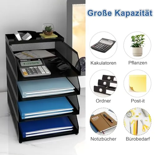 PUNCIA Briefablage · 25L x 32B x 31H cm · Schwarz