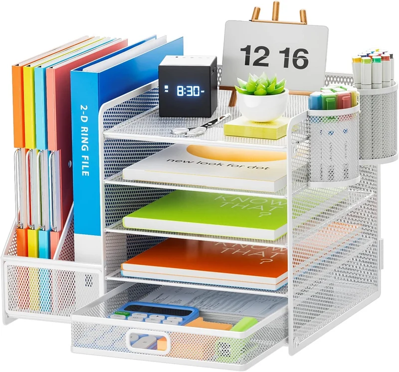 Marbrasse Briefablage · 42T x 28B x 30H cm · Weiß