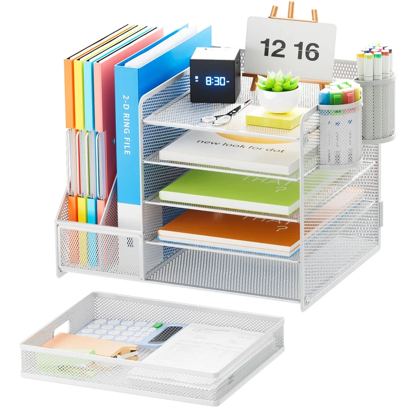 Marbrasse Briefablage · 42T x 28B x 30H cm · Weiß