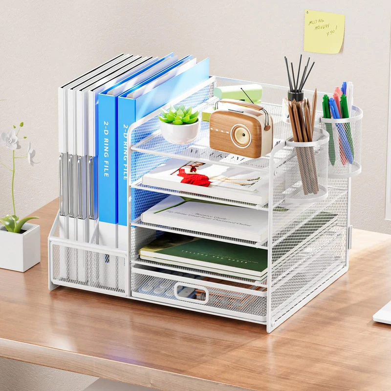 Marbrasse Briefablage · 42T x 28B x 30H cm · Weiß