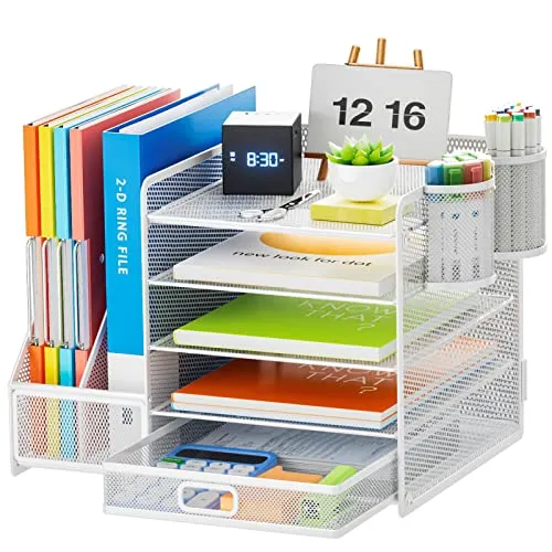 Marbrasse Briefablage · 42T x 28B x 30H cm · Weiß