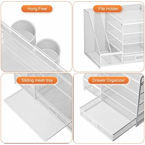 Marbrasse Briefablage · 42T x 28B x 30H cm · Weiß