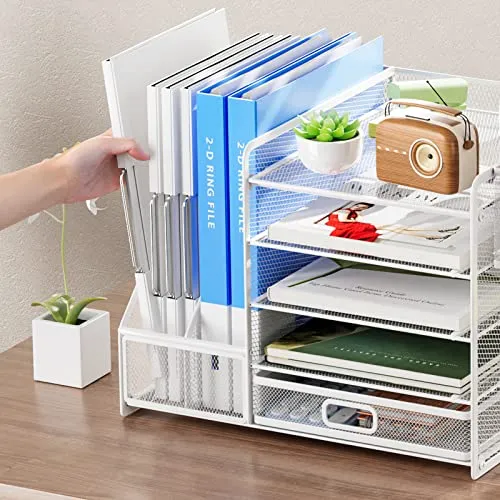 Marbrasse Briefablage · 42T x 28B x 30H cm · Weiß