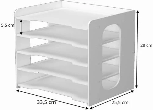 Briefablage · 25,5T x 32,5B x 31H cm · Weiß