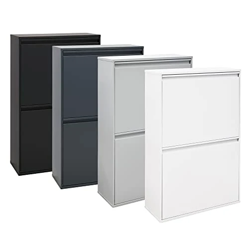 ARREGUI Basic CR601-B Mülltrennsystem aus Stahl | 4 Fächer Mülleimer für die Küche | 4 Fach Abfalleimer | 4x17L (68L) | Herausnehmbare Inneneimer mit Griff | Recycling Schrank für Mülltrennung | weiß