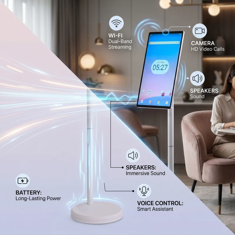 SmartView Touch Display mit Android 13, 21,5 Zoll Full HD Bildschirm, WLAN und Bluetooth, Weiß