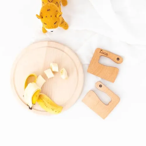wunderwunsch Kindermesser ab 1 Jahr, Montessori Messer Holz Kleinkinder