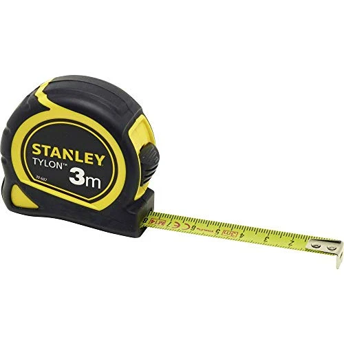 STANLEY Maßband Bandmass Tylon, 3 m, Tylon-Polymer Schutzschicht, verschiebbarer Endhaken, Kunststoffgehäuse 1-30-687