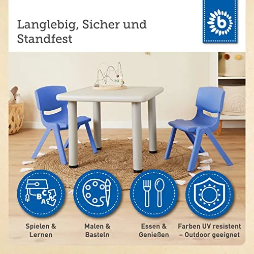 Bieco Kinderstuhl ab 1 jahr bis 80 kg belastbar stapelbar | drinnen draußen gartenstuhl kinder stuhl kinderzimmer klappstuhl ab 3 jahre ab 2 jahre stuhl kinder hocker plastik kindersessel kleinkind