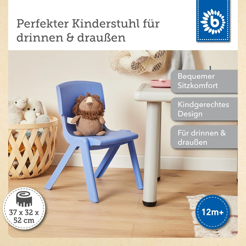 Bieco Kinderstuhl ab 1 jahr bis 80 kg belastbar stapelbar | drinnen draußen gartenstuhl kinder stuhl kinderzimmer klappstuhl ab 3 jahre ab 2 jahre stuhl kinder hocker plastik kindersessel kleinkind