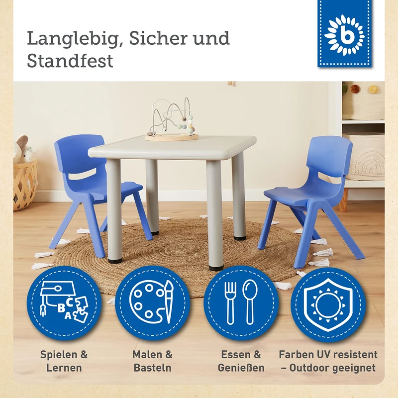 Bieco Kinderstuhl ab 1 jahr bis 80 kg belastbar stapelbar | drinnen draußen gartenstuhl kinder stuhl kinderzimmer klappstuhl ab 3 jahre ab 2 jahre stuhl kinder hocker plastik kindersessel kleinkind