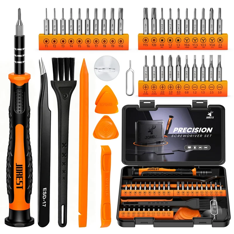 JOREST 40Pcs Feinmechaniker Schraubendreher Set, Mini Werkzeug Set mit Torx T5 T6 T8 T9 T10 T20, usw, Reparatur Kit für iphone, ipad, Switch, PS4, Xbox, Laptop, Macbook, Computer, Brille, Uhren, usw