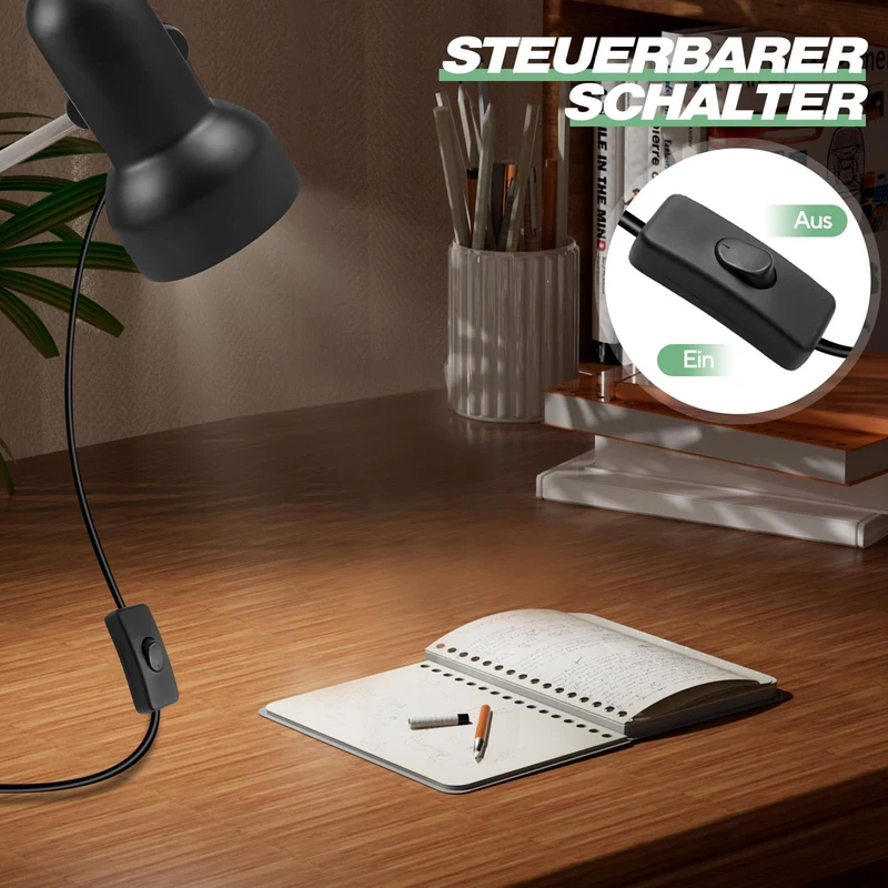Klemmleuchte - Verstellbare Schreibtischlampe mit E27-Fassung, Klemmlampe, Klemmleuchte, Nachttischlampe, Leselicht Kinder, Bürolampe,Leselampe BettKinder Studieren Arbeiten Glühbirne nicht enthalten