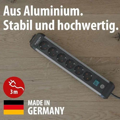 Brennenstuhl Premium-Alu-Line Steckdosenleiste 6-Fach, 3m
