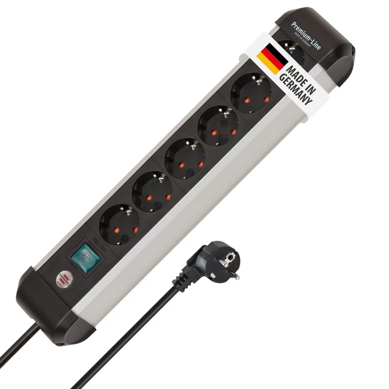 Brennenstuhl Premium-Alu-Line Steckdosenleiste 6-Fach, 3m