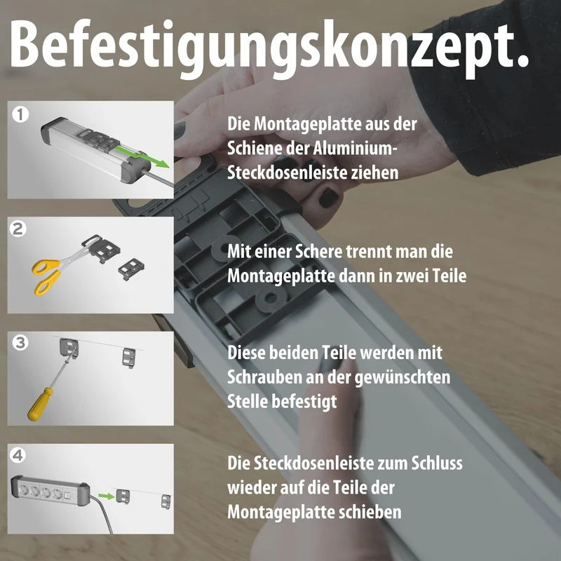 Brennenstuhl Premium-Alu-Line Steckdosenleiste 6-Fach, 3m