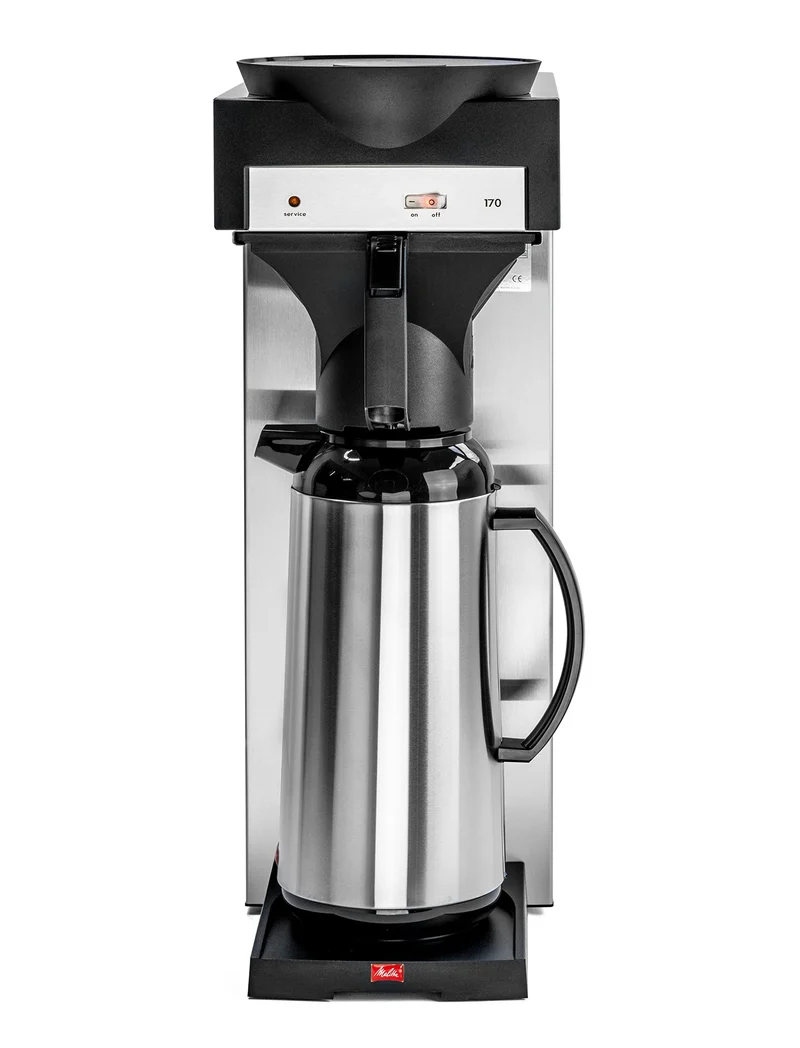 Melitta 20347 Filterkaffeemaschine für Isolierkannen, 170 MT, 2,2l, Edelstahl/Schwarz
