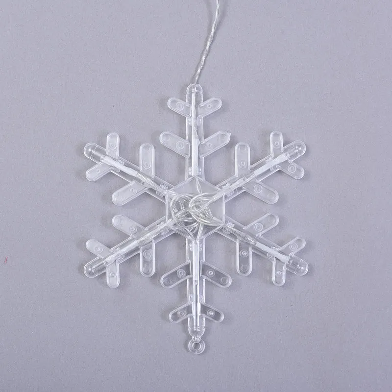 126 LED Vorhang warmweiße Lichterkette - Schneeflocken, 3xAA (nicht inkl.), Größe 350x85 cm