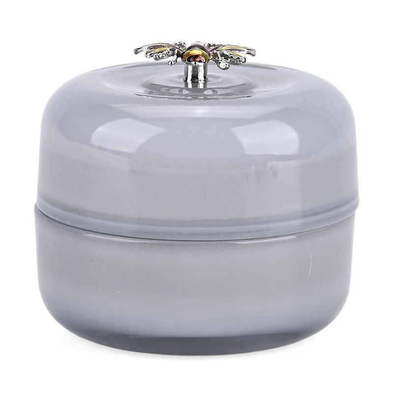 LIVMORE - Duftkerze im Glas-Dose mit Kristall-Biene, 24 Std. Brenndauer, 120g, 3,6 ml ätherisches Öl, Lavendel und Jasmin, Himmelblau