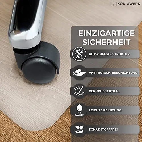 Königwerk Bodenschutzmatte Bürostuhl 90 x 120 cm milchweiß, rutschfest