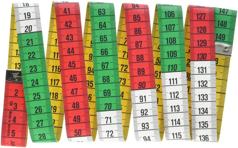 Prym 282121 Maßband Color 150 cm/cm, gelb, farbige Dezimeter-Zonen