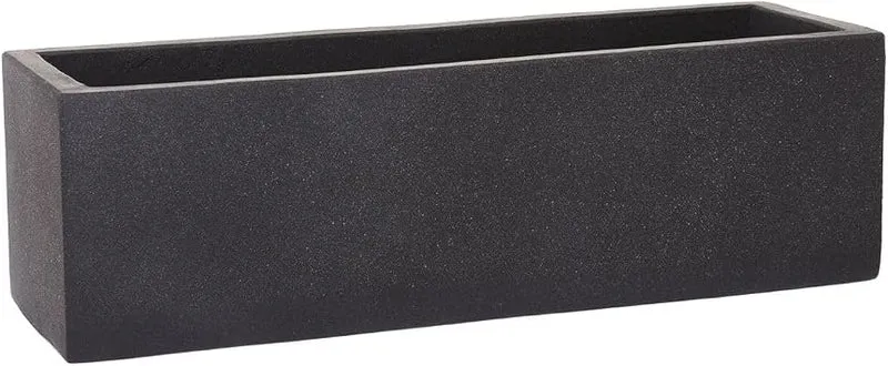 VIVANNO Balkonkasten FLOBO aus Beton - Blumenkasten Anthrazit - 18x60x18 cm